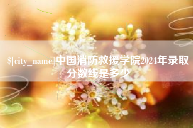 河源中国消防救援学院2024年录取分数线是多少