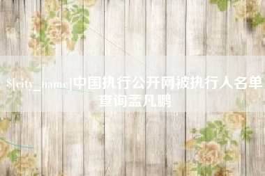 河源中国执行公开网被执行人名单查询孟凡鹏