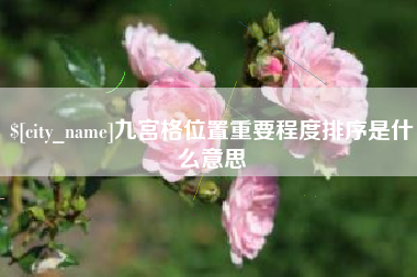 河源九宫格位置重要程度排序是什么意思