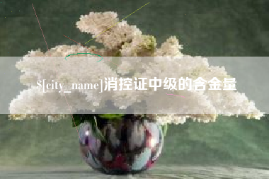 河源消控证中级的含金量