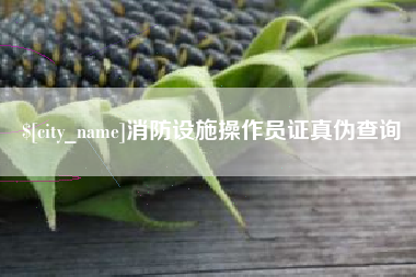 河源消防设施操作员证真伪查询