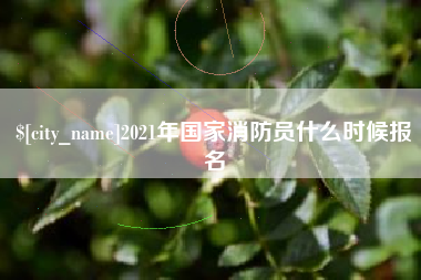 河源2021年国家消防员什么时候报名