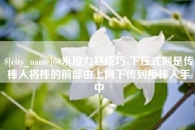 河源60米接力赛技巧-下压式则是传棒人将棒的前部由上向下传到接棒人手中