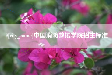 河源中国消防救援学院招生标准